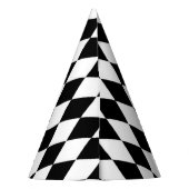 Elegant White Black Harlequin Geometric Rhombuses Feesthoedjes (Achterkant)