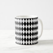 Elegant White Black Harlequin Geometric Rhombuses Koffiemok (Voorkant rechts)