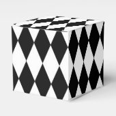 Elegant White Black Harlequin Geometric Rhombusjes Bedankdoosjes (Voorkant Zijde)