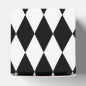 Elegant White Black Harlequin Geometric Rhombusjes Bedankdoosjes (Bovenkant)
