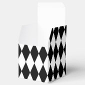 Elegant White Black Harlequin Geometric Rhombusjes Bedankdoosjes (Geopend)