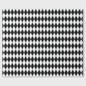 Elegant White Black Harlequin Geometric Rhombusjes Cadeaupapier (Vlak)