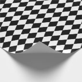 Elegant White Black Harlequin Geometric Rhombusjes Cadeaupapier (Hoek)