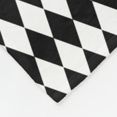 Elegant White Black Harlequin Geometric Rhombusjes Fleece Deken (Hoek)