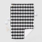 Elegant White Black Harlequin Geometric Rhombusjes Golfhanddoek (Insitu)