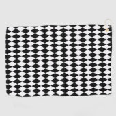 Elegant White Black Harlequin Geometric Rhombusjes Golfhanddoek (Horizontaal)