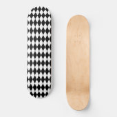 Elegant White Black Harlequin Geometric Rhombusjes Persoonlijk Skateboard (Voorkant)