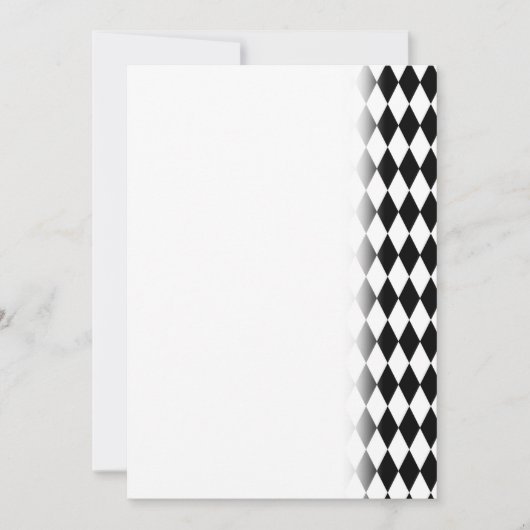 Elegant White Black Harlequin Geometric Rhombusjes Save The Date (Voorkant)