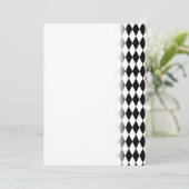 Elegant White Black Harlequin Geometric Rhombusjes Save The Date (Staand voorkant)