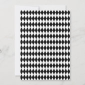 Elegant White Black Harlequin Geometric Rhombusjes Save The Date (Achterkant)