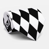 Elegant White Black Harlequin Geometric Rhombusjes Stropdas (Opgerold)