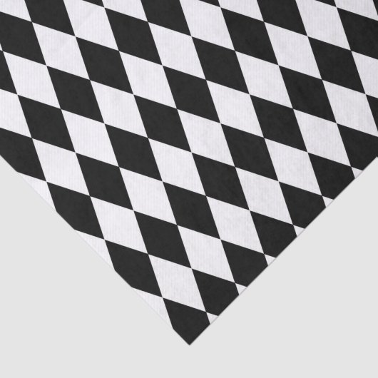 Elegant White Black Harlequin Geometric Rhombusjes Tissuepapier (Detail)