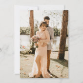 Elegant White Black Photo Monogram Weddenschap Inv Kaart (Achterkant)