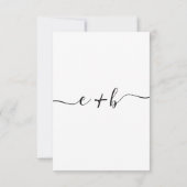 Elegant White Black Photo Monogram Weddenschap RSV RSVP Kaartje (Achterkant)
