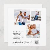 Elegant White & Black Photo Weddenschap QR (Voorkant / Achterkant)