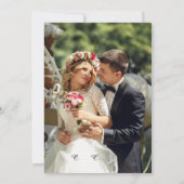 Elegant White & Black Photo Wedding Invitation Kaart (Achterkant)