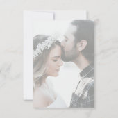 Elegant White & Black Photo Wedding Invitation Kaart (Achterkant)