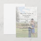 Elegant White & Black Photo Wedding Invitation Kaart (Voorkant / Achterkant)
