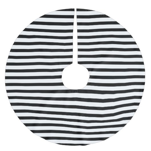 Elegant White Black Stripe Kerstboom Rok (Voorkant)