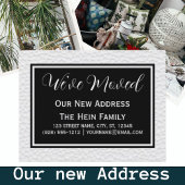 Elegant White Black We hebben adreswijziging gemaa Briefkaart