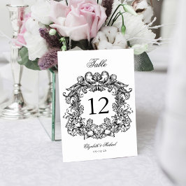 Elegant White Black Wedding Kaart