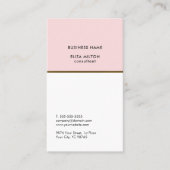 Elegant White Bleek Pink Copper Line Consultant Visitekaartje (Voorkant)