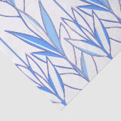 Elegant White & Blue Art Deco Floral Pattern Chic Tissuepapier (Detail)