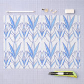 Elegant White & Blue Art Deco Floral Pattern Chic Tissuepapier (Craft)
