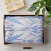 Elegant White & Blue Art Deco Floral Pattern Chic Tissuepapier (Geschenk)