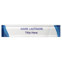 Elegant white & Blue custom name Desk Nameplate Naambordje