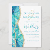 Elegant White Blue Glitter Waterverf Weddenschap Kaart (Voorkant)