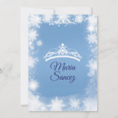 Elegant White & Blue Kerstmis Mis Quince nodigt ui Kaart (Achterkant)