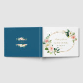 Elegant White Blush Floral Gold Lijst Wedding Gastenboek (Volledig)