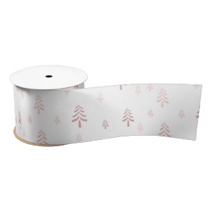Elegant White Blush Roze kerstboom Satijnen Lint