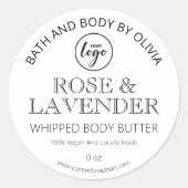Elegant White Body Butter Labels (Voorkant)