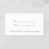 Elegant White Bokeh Appointkaart Afsprakenkaartje (Achterkant)