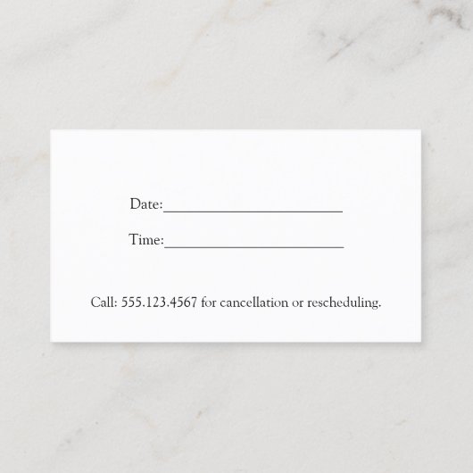 Elegant White Bokeh Appointkaart Afsprakenkaartje (Achterkant)