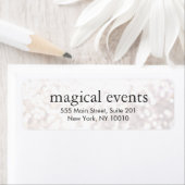 Elegant White Bokeh Glitter Blik Adres Etiket (Insitu)