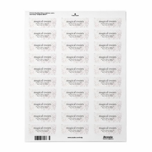 Elegant White Bokeh Glitter Blik Adres Etiket (Full Sheet)