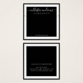 Elegant White Border Cursive Ketting Display Vierkante Visitekaartjes (Voorkant /achterkant)