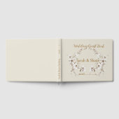 Elegant White Botanical Blossom Ivory Wedding Gastenboek (Volledig)