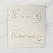 Elegant White Botanical Blossom Ivory Wedding Plaatskaartje (Buitenkant ongevouwen)