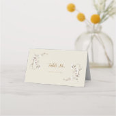 Elegant White Botanical Blossom Ivory Wedding Plaatskaartje (Achterkant)