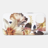 Elegant White Botanical Florals | Aangepaste tekst Case-Mate iPhone Case (Achterkant (horizontaal))