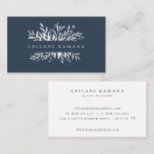 Elegant White Botanical Visitekaartje (Voorkant / Achterkant)