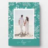 Elegant White Botanicals Tabletop Easel Foto Fotoplaat (voorkant)