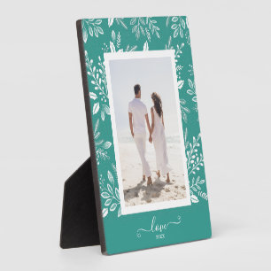 Elegant White Botanicals Tabletop Easel Foto Fotoplaat