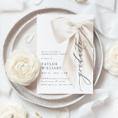 Elegant White Bow Graduation Kaart