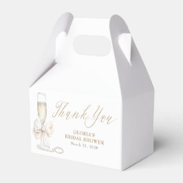 Elegant White Bow Prosecco Bridal Shower Thank You Bedankdoosjes