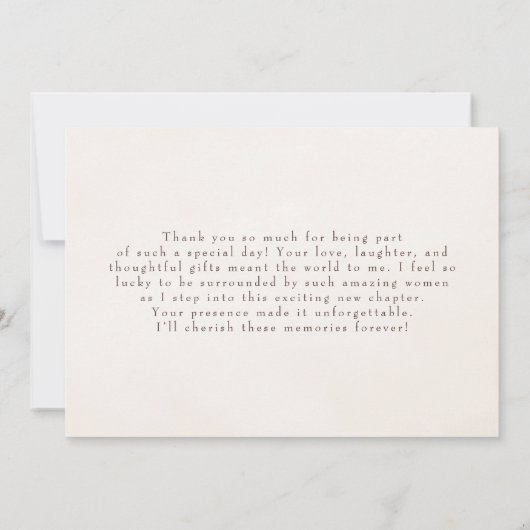 Elegant White Bow Prosecco Bridal Shower Thank You Bedankkaart (Achterkant)